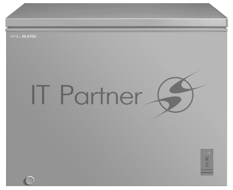 Морозильный ларь Willmark CF-390IDG, ИНВ.КОМПР.310 л.,+10/-30°C,цифр.дисп,3корз,г серый