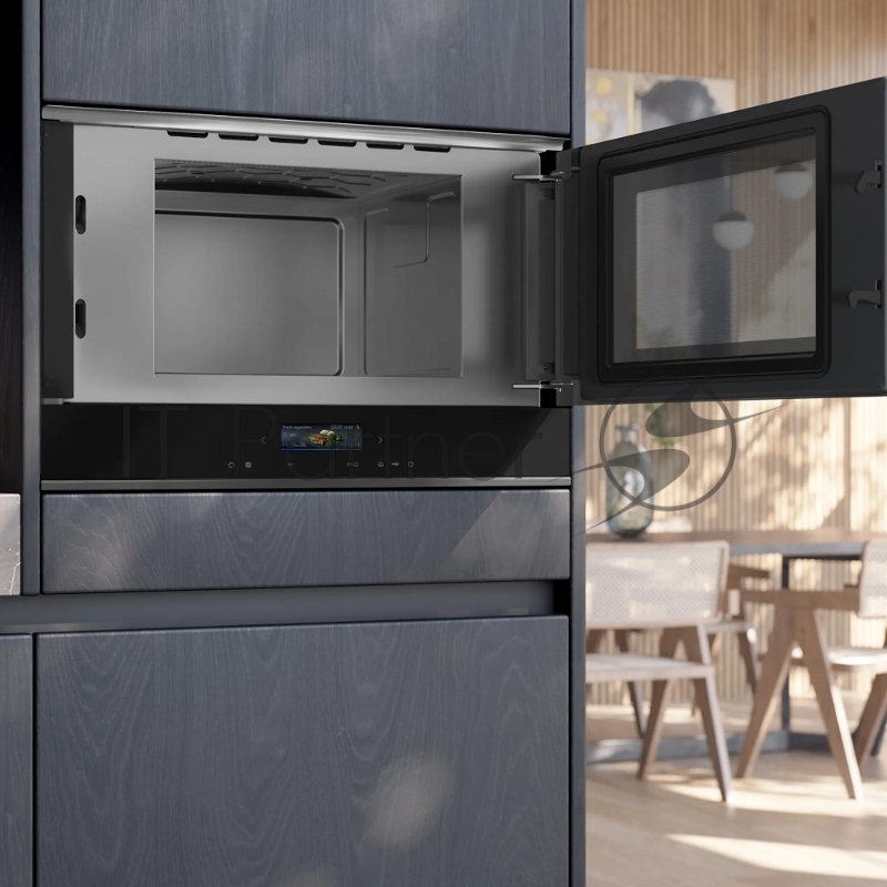 Встраиваемая микроволновая печь SIEMENS, микроволны (соло), объем 21 л, выходная мощность микроволн 900 Вт, управление сенсорное, автоприготовление, авторазмораживание, цвет черный,петли справа