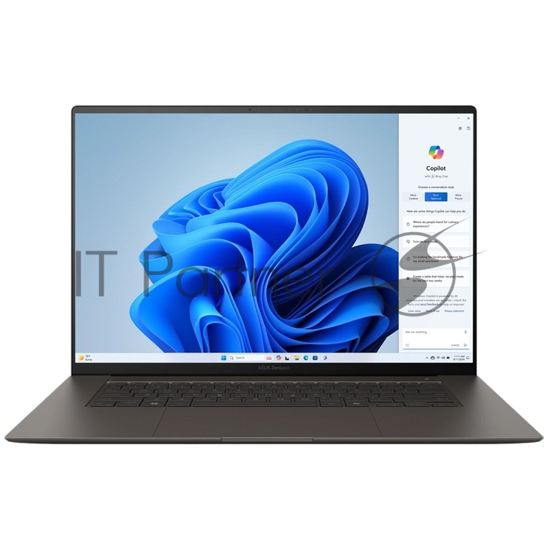 Ноутбук ASUS Zenbook S 14 UX5406SA-PV039W 14.0/OLED/3K/Core Ultra 7 155H/16Gb/SSD1Tb/Win11H/Серый/ кг (90NB14F1-M001D0)