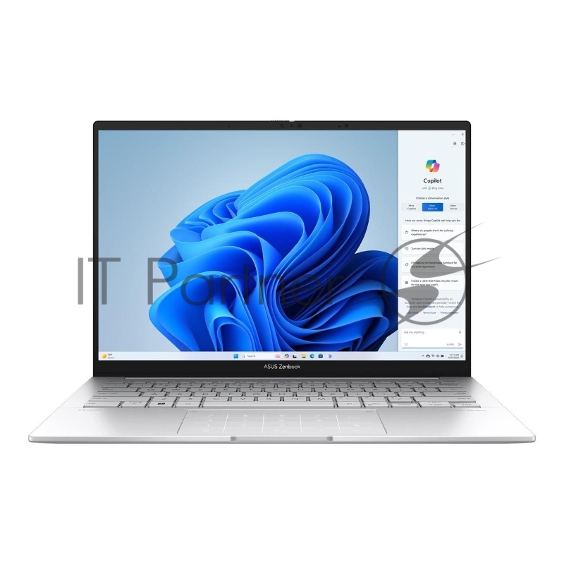 Ноутбук ASUS Zenbook 14 14.0/OLED/FHD/Ultra 7 155H/16Gb/SSD1Tb/Win11H/Серебр кг (90NB11R2-M00ZV0)