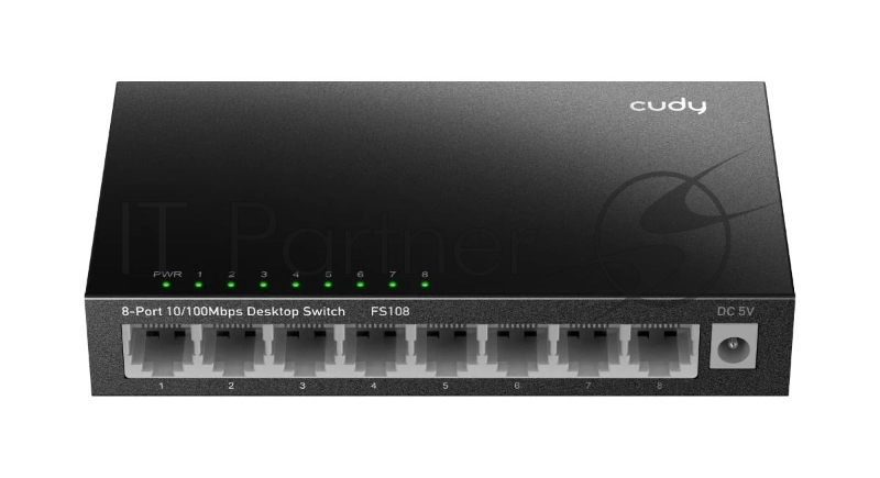 Коммутатор 8-Port 10/100 Mbps Desktop Switch, 8 10/100M RJ45 Ports, Loop Detection, Metal Case, Power Saving, Plug & Play