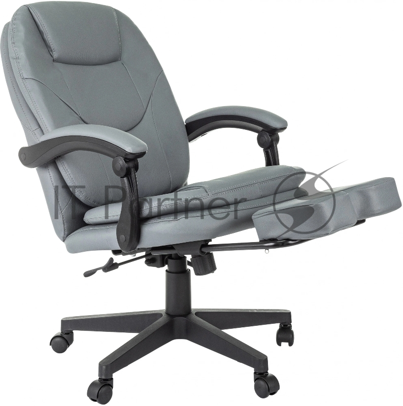 Кресло руководителя Бюрократ CH-868N-BF серый эко.кожа крестов. пластик подст.для ног