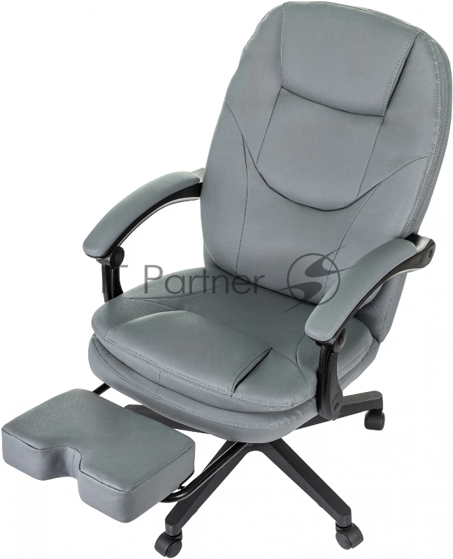Кресло руководителя Бюрократ CH-868N-BF серый эко.кожа крестов. пластик подст.для ног