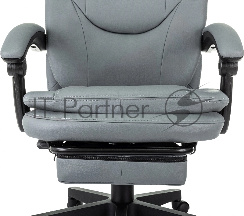 Кресло руководителя Бюрократ CH-868N-BF серый эко.кожа крестов. пластик подст.для ног