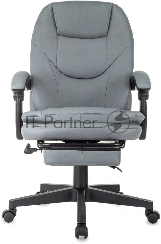 Кресло руководителя Бюрократ CH-868N-BF серый эко.кожа крестов. пластик подст.для ног