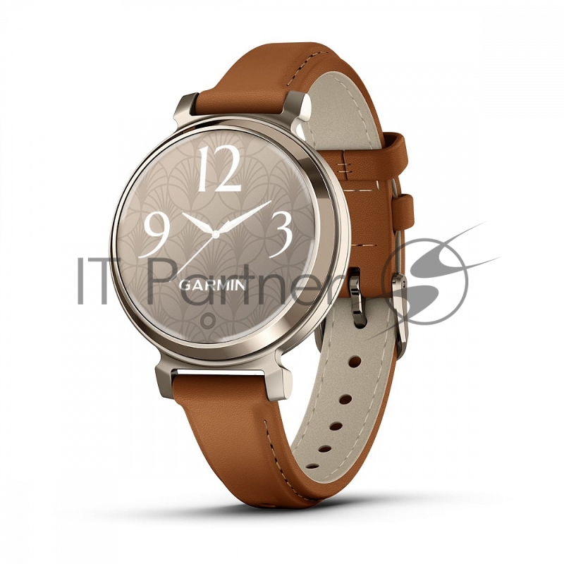 Смарт-часы Garmin Lily 2 Classic кремовое золото, коричневый кожаный ремешок 35,4мм