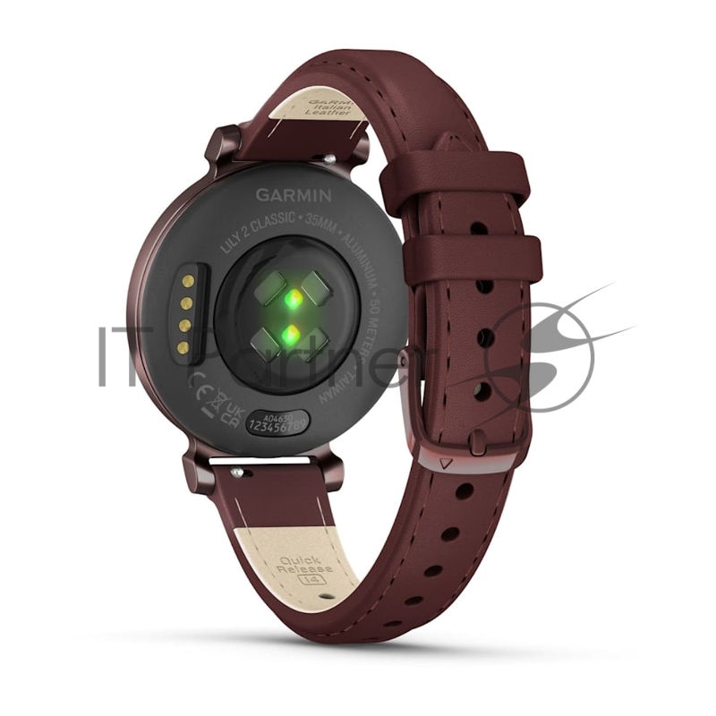 Смарт-часы Garmin Lily 2 Classic темно-бронзовый, ежевичный кожаный ремешок 35,4мм