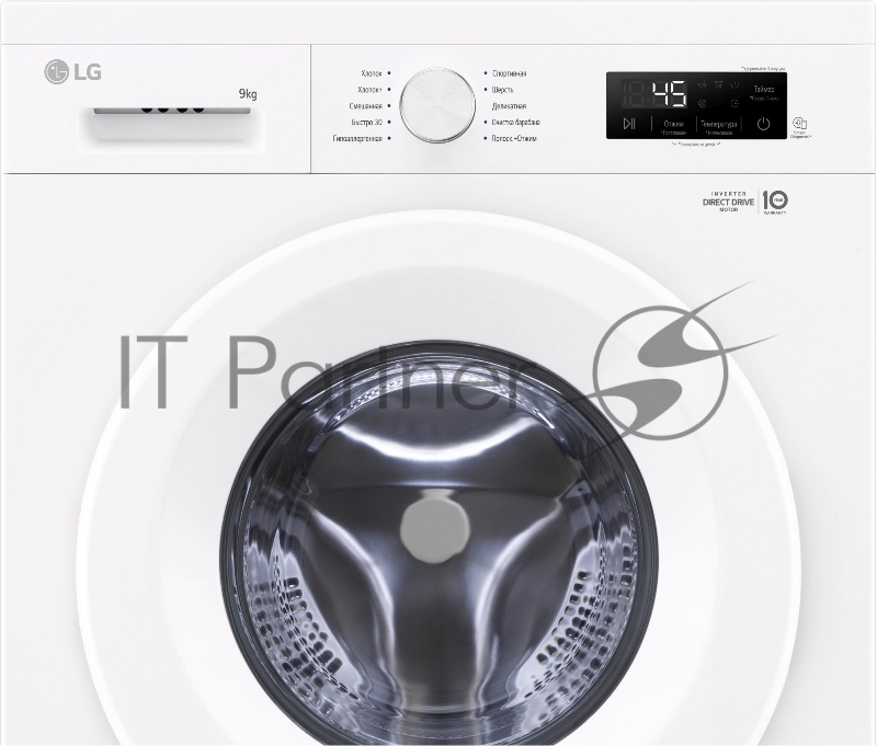 Стиральная машина LG F2Y1VS3W, класс: A загр.фронтальная макс.:9кг, белый