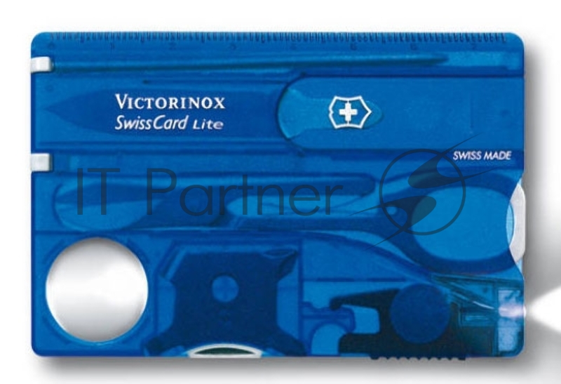 Швейцарская карта Victorinox SwissCard Lite (0.7322.T2) синий полупрозрачный коробка подарочная