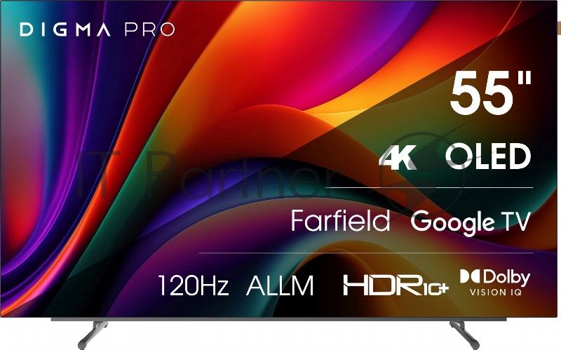 Телевизор Digma Pro 55 55M черный/серебристый OLED 4K Ultra HD 120Hz Google TV