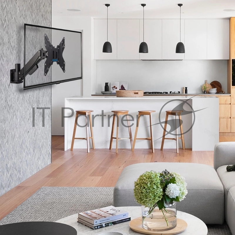 Кронштейн Kromax ORION-11 black, 8 шт/уп. Кр. стал. наст. для TV 13-48, max 3.2-20 кг, 5 ст св., нак. ±50°, пов. ±90°, от ст. 63-380 мм, max VESA 200x200 мм.