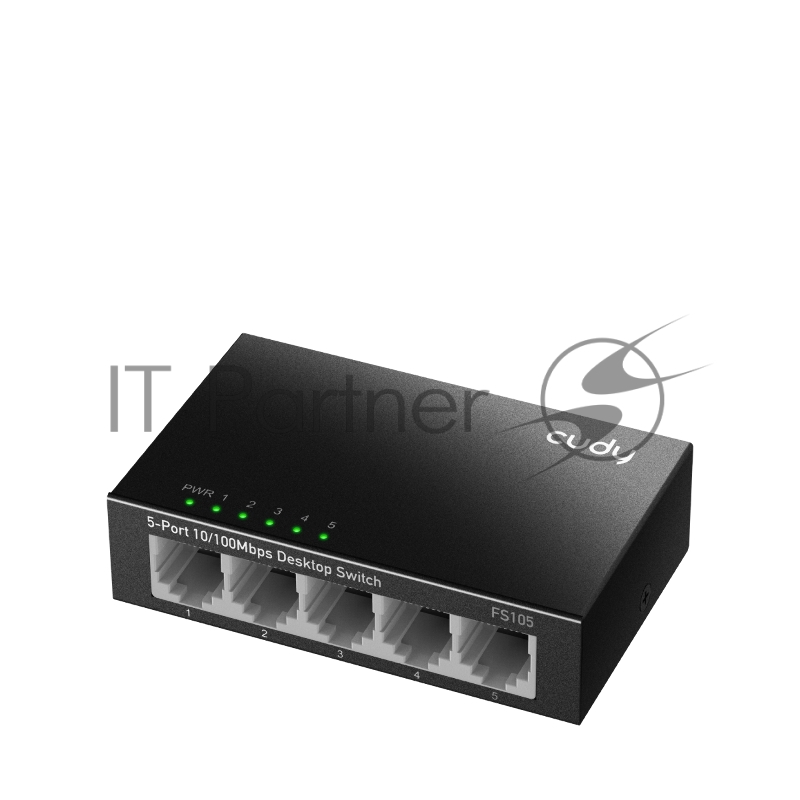 Коммутатор CUDY FS105 5-Port 10/100 Mbps Desktop Switch, 5 10/100M RJ45 Ports, Loop Detection, Metal Case, Power Saving, Plug & Play