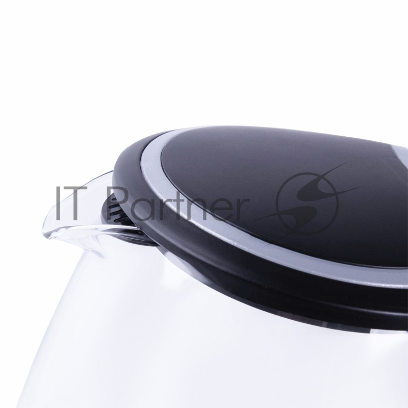 Чайник электрический Endever Skyline KR-345G, стальной/черный, мощность 2200 Вт, емкость 1,8 л, сталь/стекло, скрытый нагр.элем , 12 шт/уп.