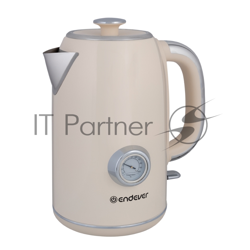 Чайник электрический Endever Skyline KR-257S, мощность 2200Вт, цвет бежевый, Объем 1,7л, корпус из нерж. стали,6 шт/уп.