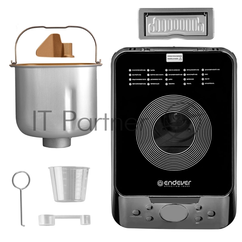 Хлебопечь электрическая Endever Skyline MB-64, стальной/черный, мощность 750 Вт, LСD дисплей, вес выпечки 750/1000/1250г,20 автопрограмм, 1 шт/уп.