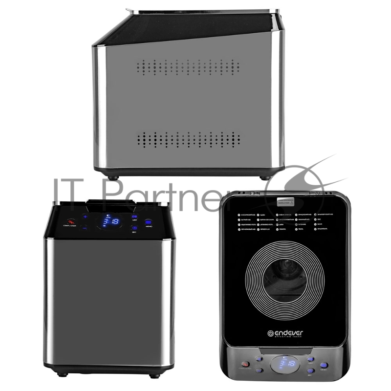 Хлебопечь электрическая Endever Skyline MB-64, стальной/черный, мощность 750 Вт, LСD дисплей, вес выпечки 750/1000/1250г,20 автопрограмм, 1 шт/уп.