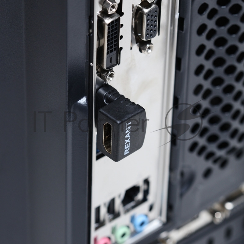 Переходник штекер HDMI - гнездо HDMI, угловой REXANT