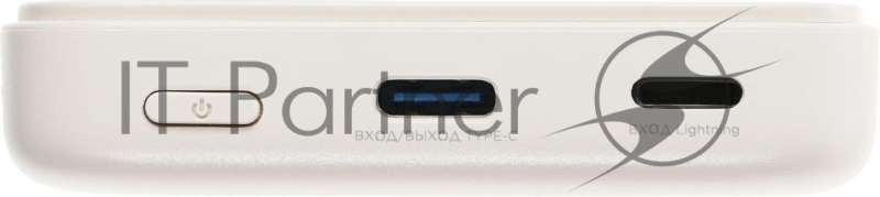 Мобильный аккумулятор Solove W12 5000mAh QC3.0/PD3.0 20W 3A USB-C беспров.зар. бежевый (W12 BEIGE RUS)