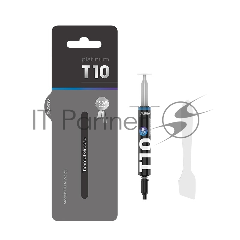 Термопаста ALSEYE T10 Thermal conductivity: 13.9W/m-k Color: Gray Conductivity: non-conductive specific gravity: 2.7g / cm³@25℃ Capacity: 1.2ml Weight: 2G