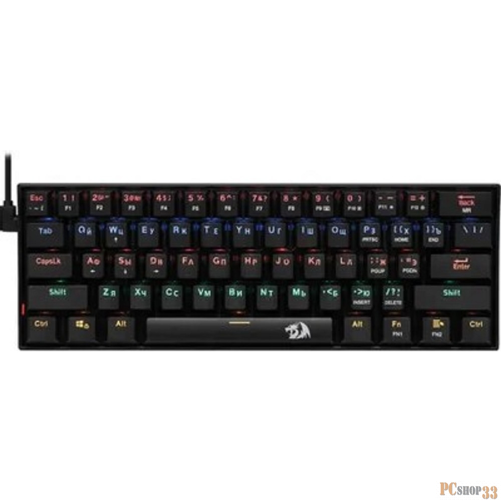 Игровая клавиатура REDRAGON LAKSHMI чёрная (USB, OUTEMU RED, 61 кл., RGB подсветка)