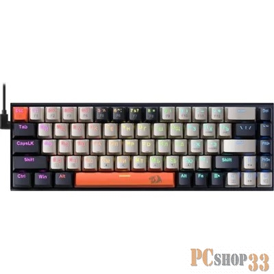 Игровая клавиатура REDRAGON RYZE чёрная (USB, OUTEMU RED, 68 кл., LED подсветка)