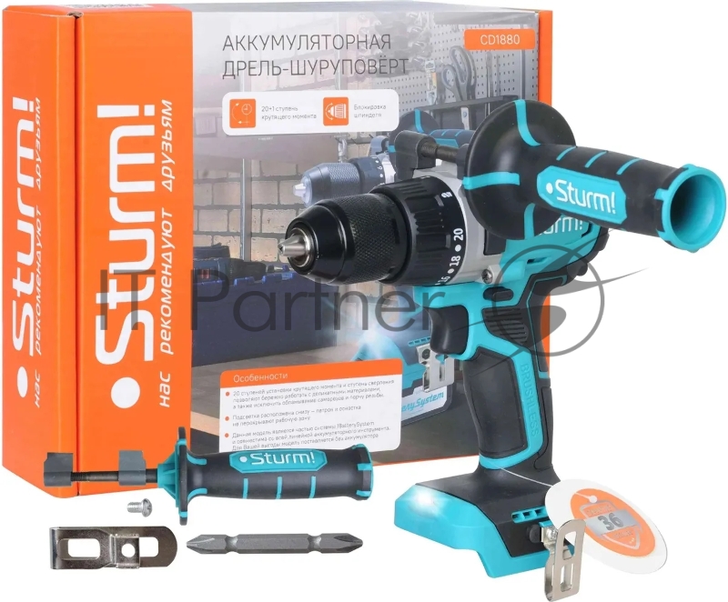 Дрель-шуруповерт Sturm! CD1880 аккум. патрон:быстрозажимной