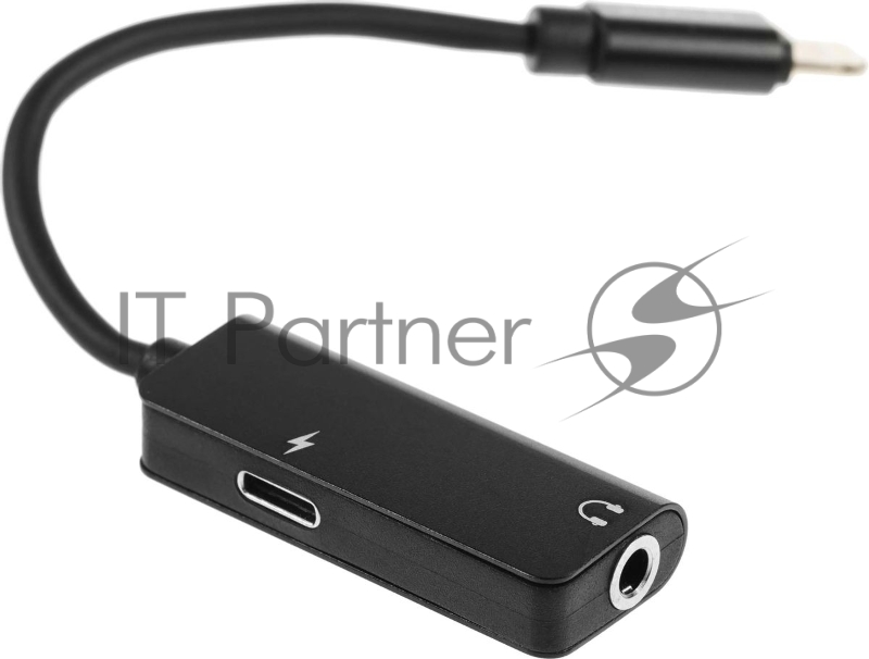 Переходник аудио Premier AWEI lightning/Jack 3.5 (f) 0.1м. черный (CL-121)