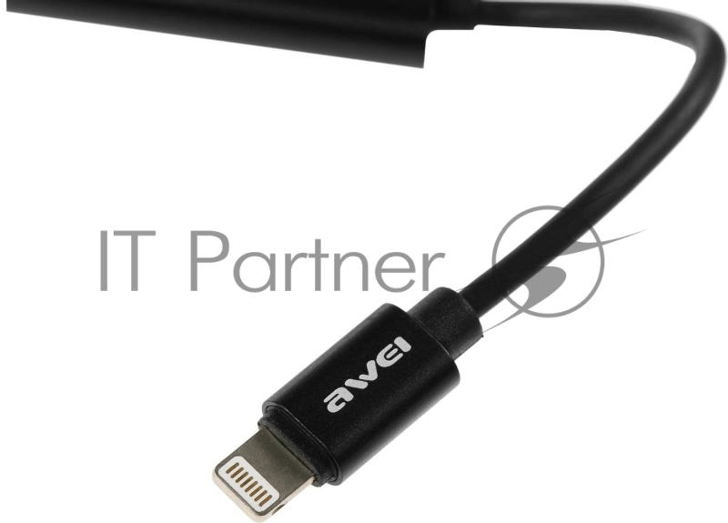 Переходник аудио Premier AWEI lightning/Jack 3.5 (f) 0.1м. черный (CL-121)