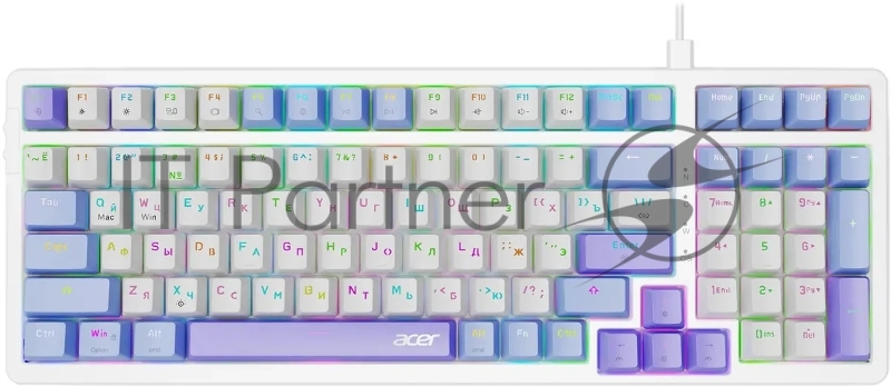 Клавиатура Acer OKW304 механическая белый USB for gamer LED (ZL.KBDCC.01V)