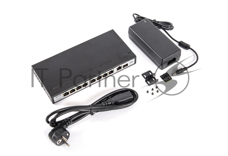 Коммутатор PoE Plus SKAT PoE-8E-1G-1S, мощность 120Вт, порты: 8-Ethernet, 1-Uplink, 1-SFP SKAT PoE-8E-1G-1S PoE Plus switch, power 120W, ports: 8-Ethernet, 1-Uplink, 1-SFP