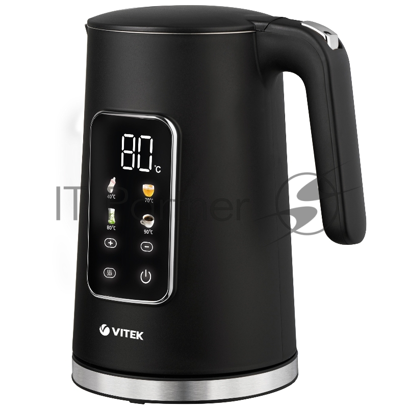 Чайник электрический Vitek VT-1162, 1.7л, 2200Вт, черный, корпус: металл/пластик