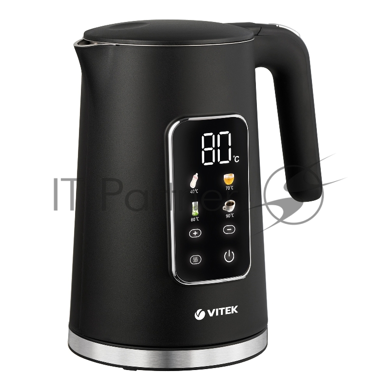 Чайник электрический Vitek VT-1162, 1.7л, 2200Вт, черный, корпус: металл/пластик