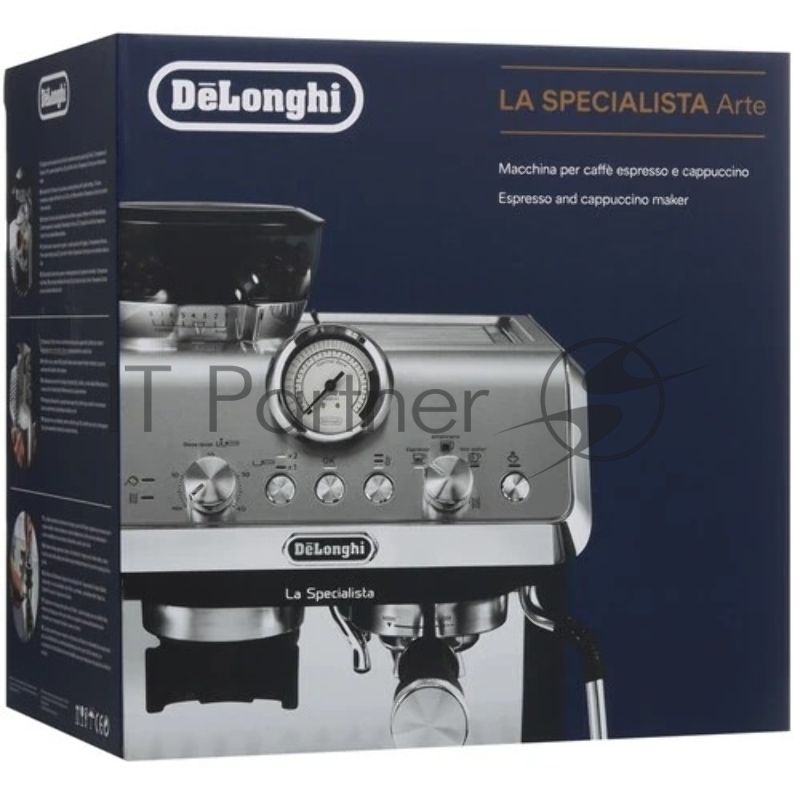 Кофеварка рожковая DeLonghi EC9155.MB, серебристый/черный