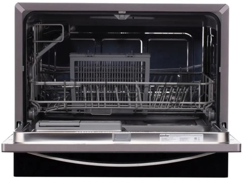 Посудомоечная машина Simfer DBB6501, компактная, настольная, 55см, загрузка 6 комплектов, черный