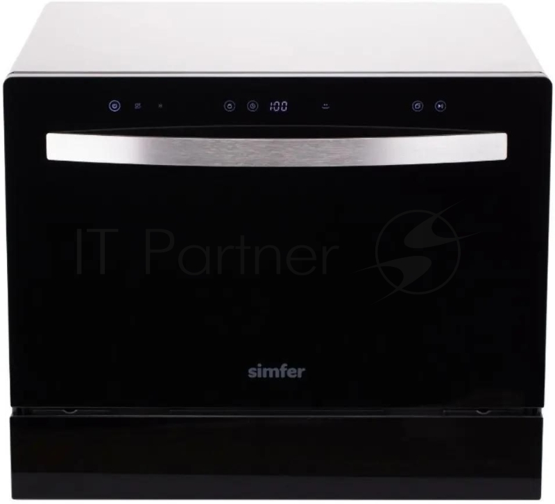 Посудомоечная машина Simfer DBB6501, компактная, настольная, 55см, загрузка 6 комплектов, черный