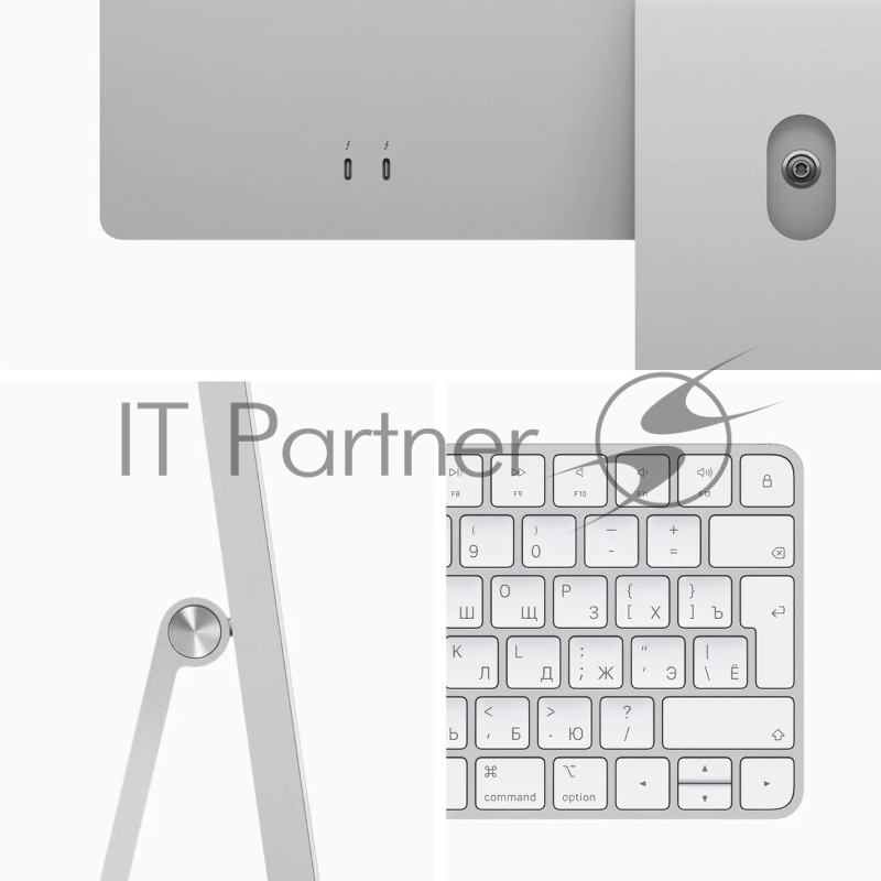 Моноблок Apple iMac A2438 24 4.5K M1 8 core 8Gb SSD256Gb 8 core GPU macOS GbitEth WiFi BT клавиатура мышь Cam серебристый 4480x2520