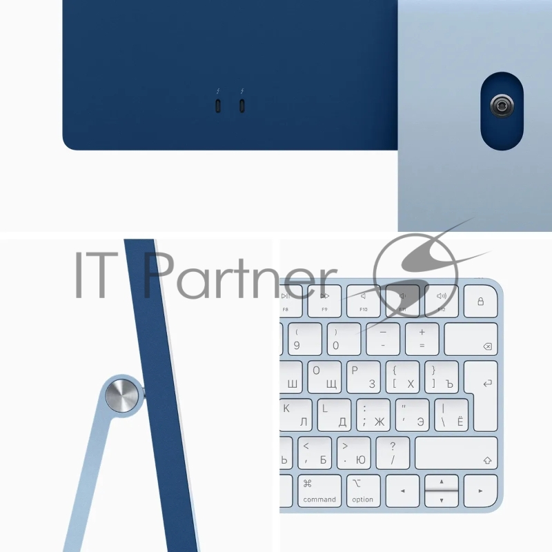 Моноблок Apple iMac A2438 24 4.5K M1 8 core 8Gb SSD256Gb 8 core GPU macOS GbitEth WiFi BT клавиатура мышь Cam синий 4480x2520