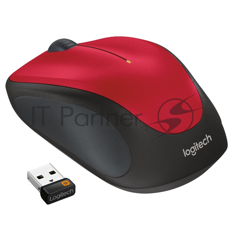 Мышь Logitech M235 красный/черный оптическая (1000dpi) беспроводная USB2.0 для ноутбука (2but)