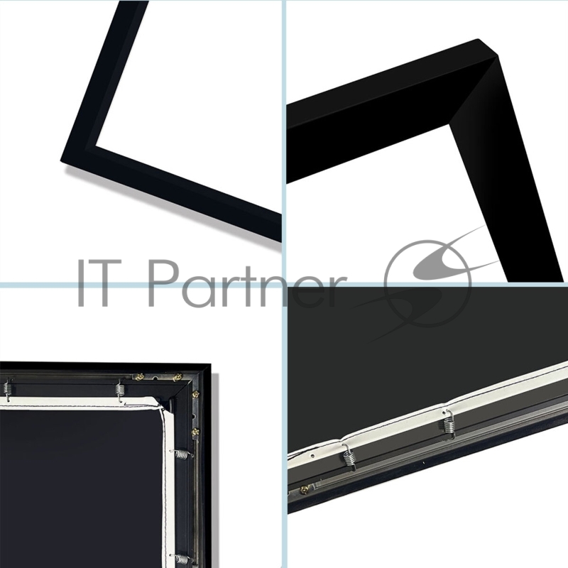 Экран для проектора SOK SCFRV-236x133G 107 16:9 на бархатной раме, High Contrast Gray, черная рама