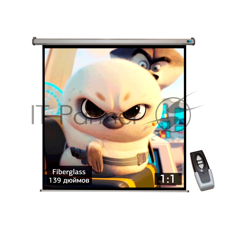 Экран Cinema SOK SCPSM-300X300 1:1 настенно-потолочный, моторизов слим корпус