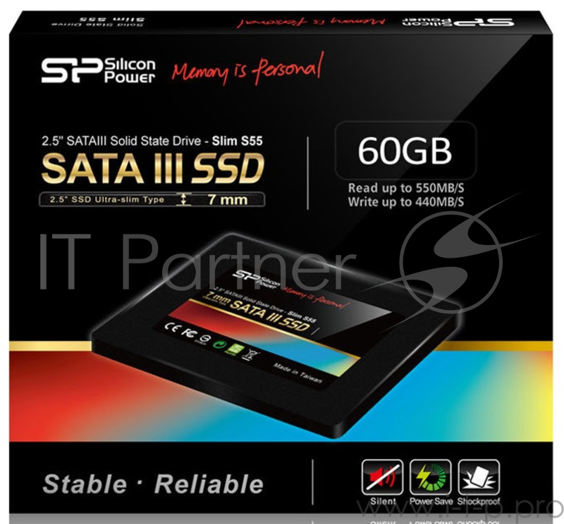 SSD диск 60ГБ 2.5 Silicon Power S55 SP060GBSS3S55S25 (SATA III)