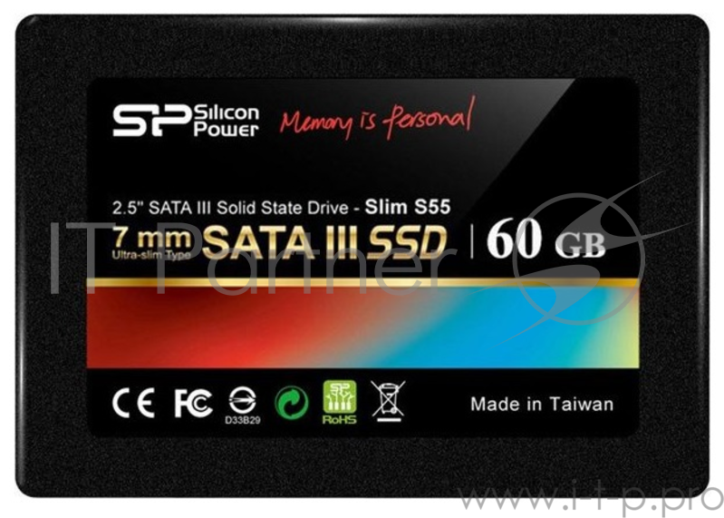 SSD диск 60ГБ 2.5 Silicon Power S55 SP060GBSS3S55S25 (SATA III)