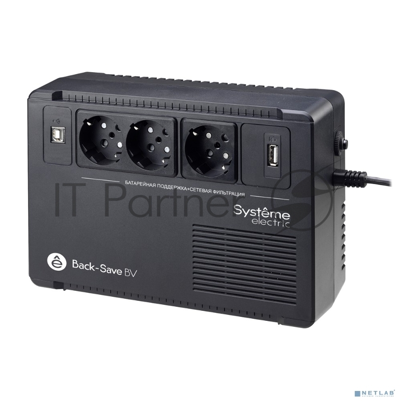 ИБП Systeme Electriс Back-Save, 400VA/240W, 230V, Line-Interactive, AVR, 3xSchuko, USB charge(type A), USB