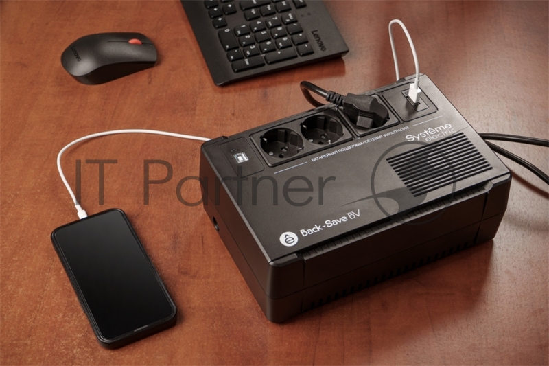 ИБП Systeme Electriс Back-Save, 600VA/360W, 230V, Line-Interactive, AVR, 3xSchuko, USB charge(type A), USB