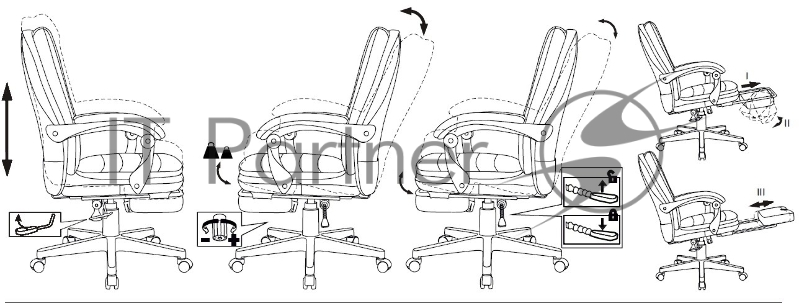 Кресло руководителя Бюрократ T-9950MSG-F Fabric черный Light-20 крестов. пластик подст.для ног