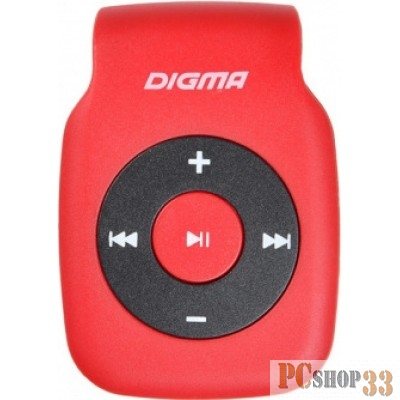 Плеер Плеер Digma P2 красный/черный/microSD/clip