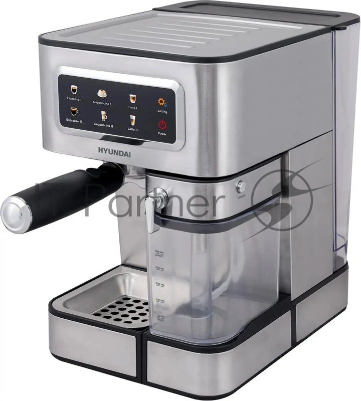 Кофеварка рожковая Hyundai HEM-5306 1350Вт серебристый/черный