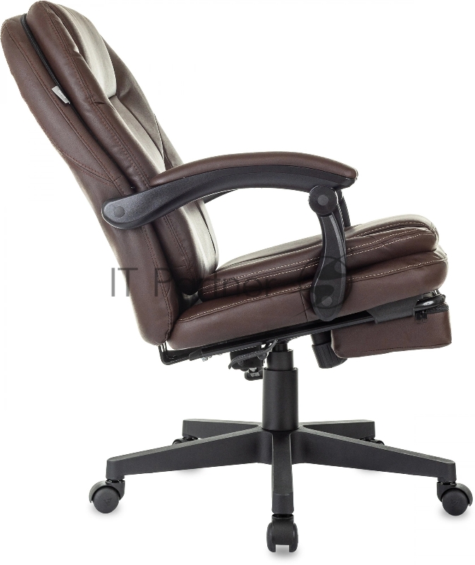 Кресло руководителя Бюрократ CH-868N-BF коричневый эко.кожа крестов. пластик подст.для ног