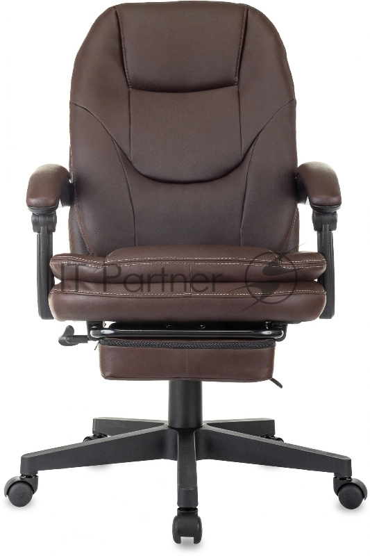 Кресло руководителя Бюрократ CH-868N-BF коричневый эко.кожа крестов. пластик подст.для ног