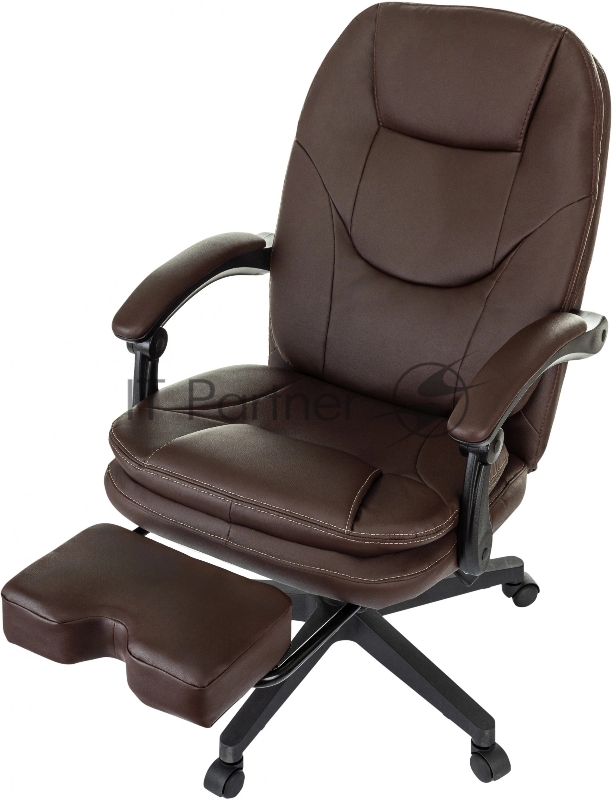 Кресло руководителя Бюрократ CH-868N-BF коричневый эко.кожа крестов. пластик подст.для ног